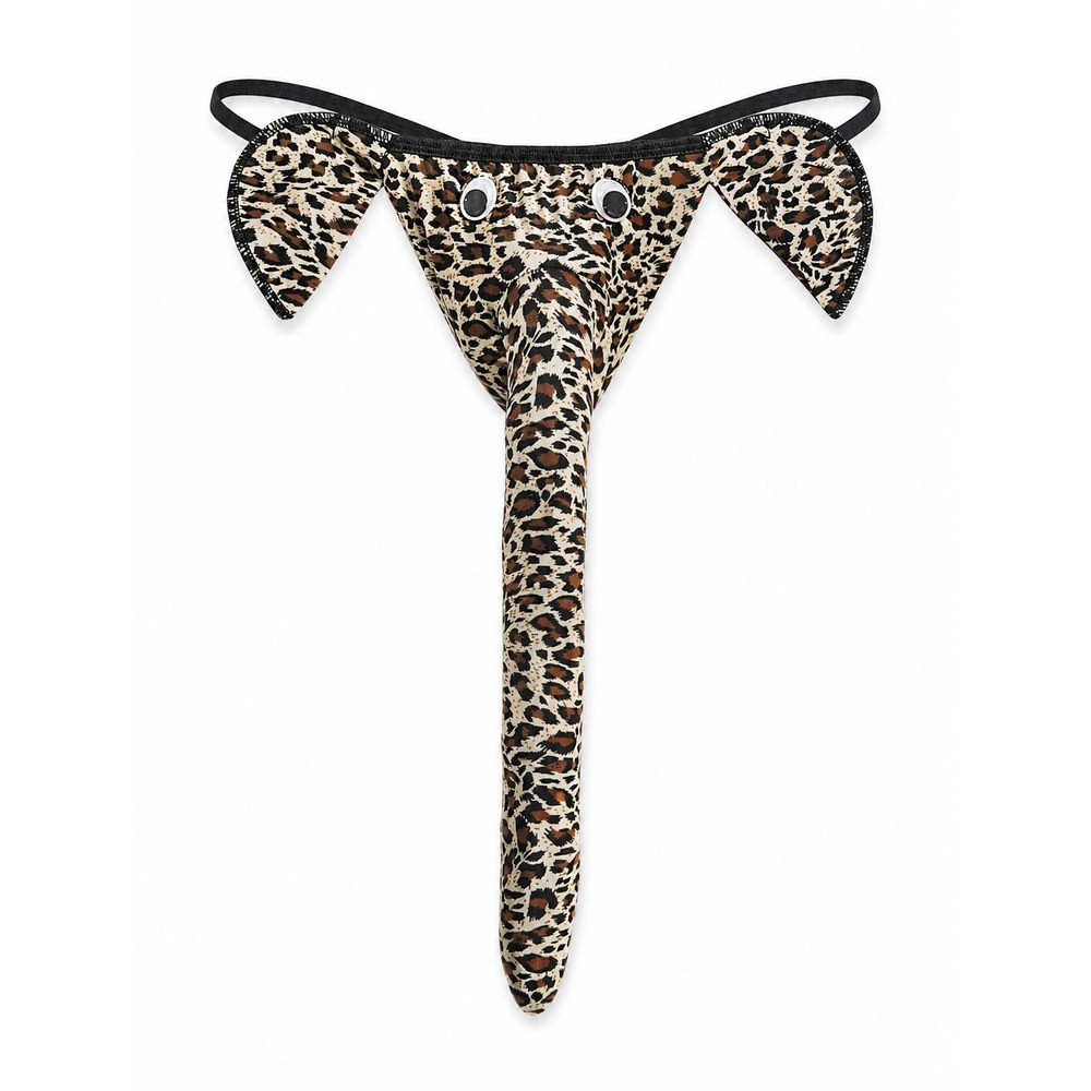 Leopard print novelty elephant underwear gag gift, 16 inches long
