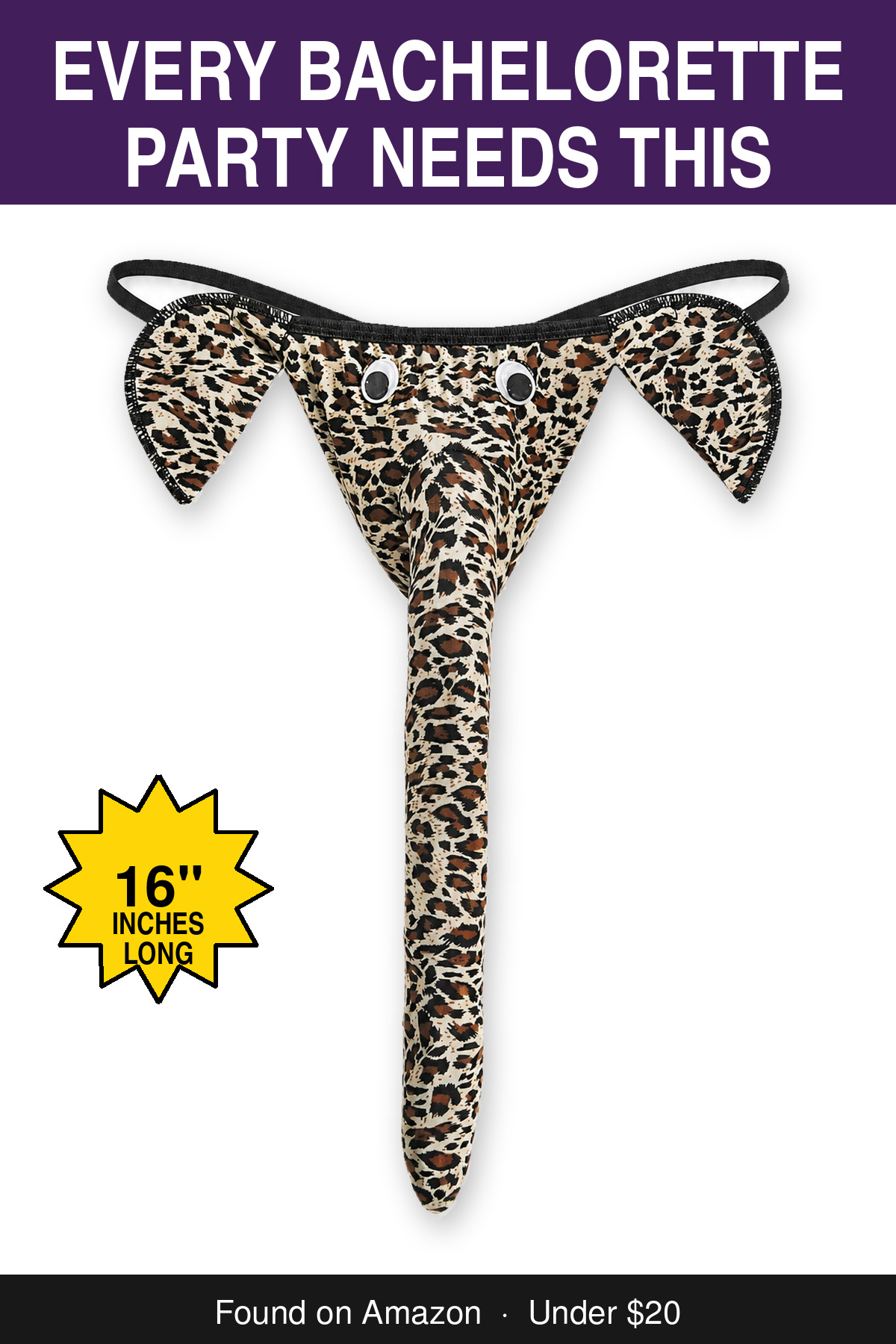 Every Bachelorette Party Needs This - novelty elephant underwear gag gift, 16 inches long