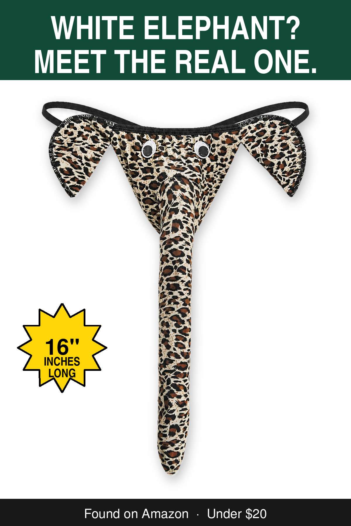 White Elephant? Meet the Real One. - novelty elephant underwear gag gift, 16 inches long