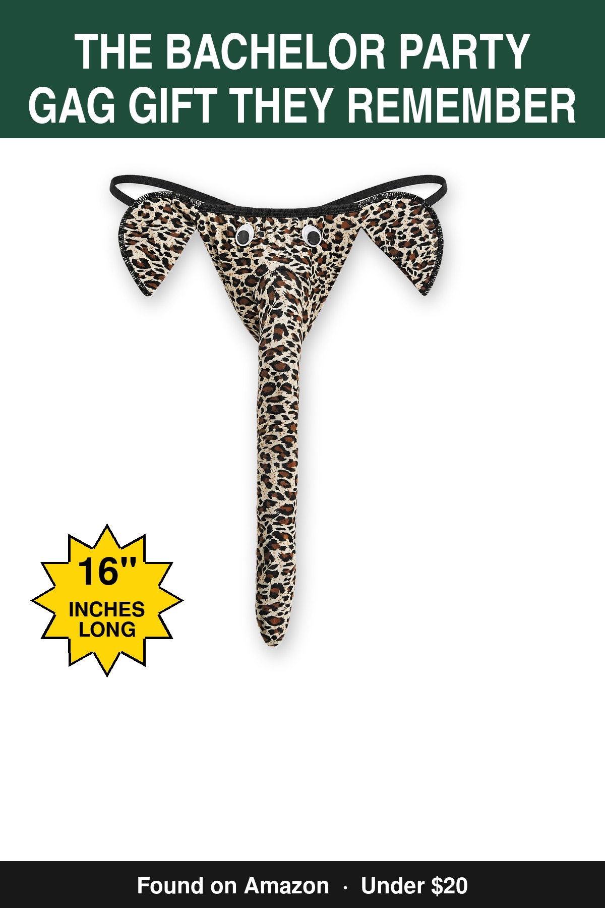 The Bachelor Party Gag Gift They Remember - novelty elephant underwear gag gift, 16 inches long