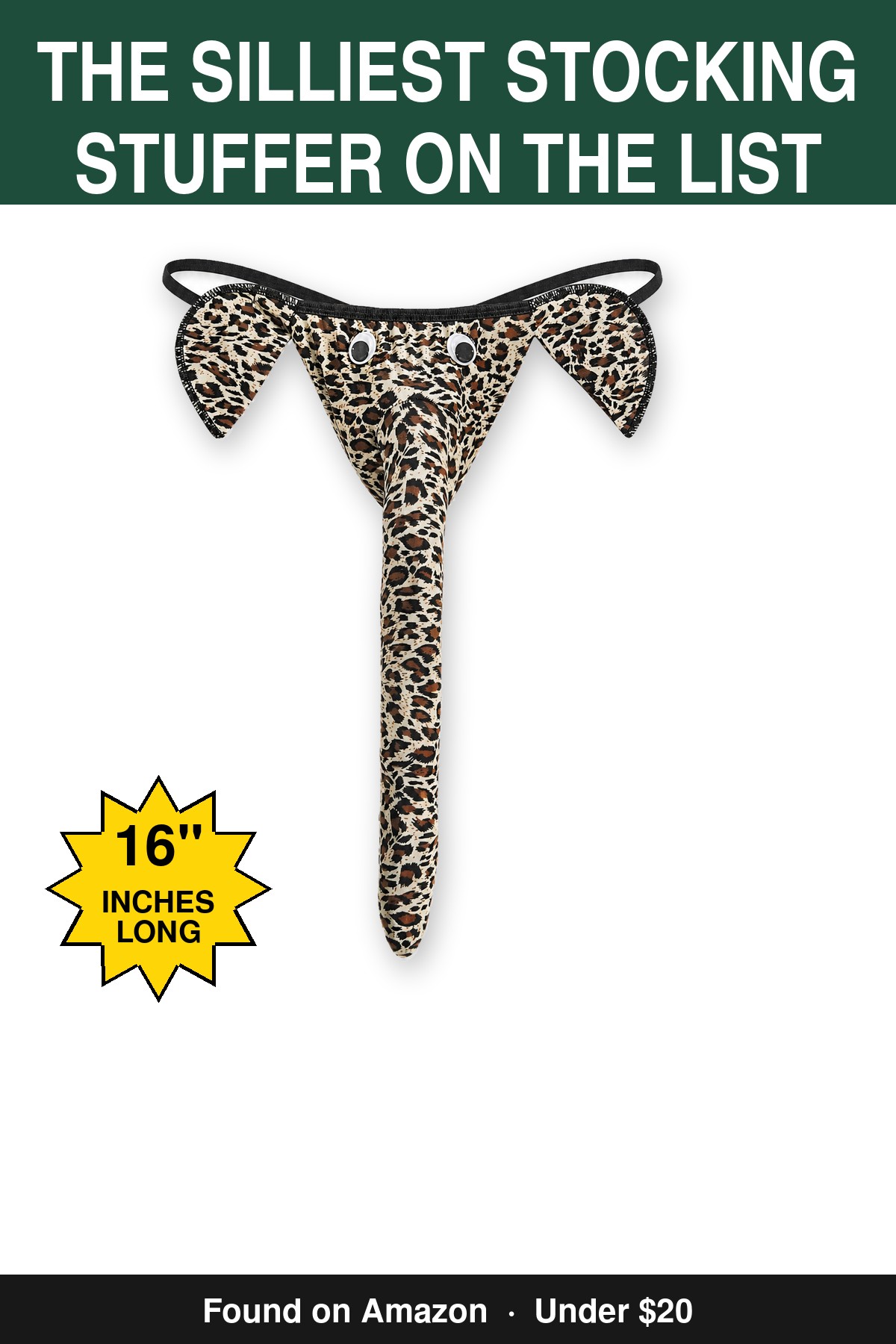 The Silliest Stocking Stuffer On The List - novelty elephant underwear gag gift, 16 inches long