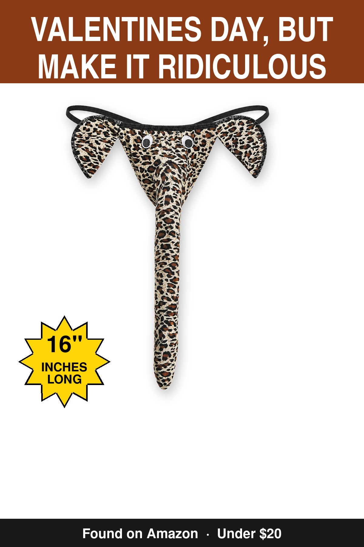Valentines Day, But Make It Ridiculous - novelty elephant underwear gag gift, 16 inches long