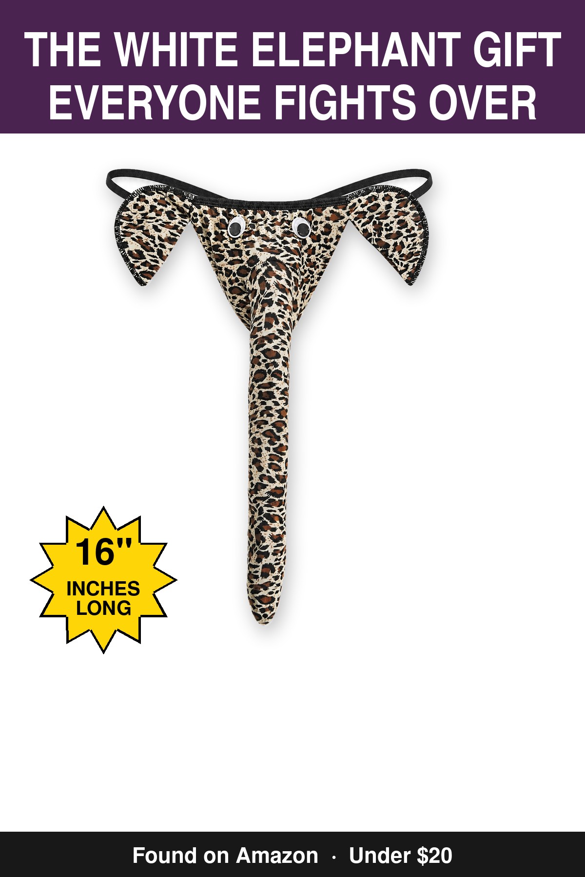 The White Elephant Gift Everyone Fights Over - novelty elephant underwear gag gift, 16 inches long