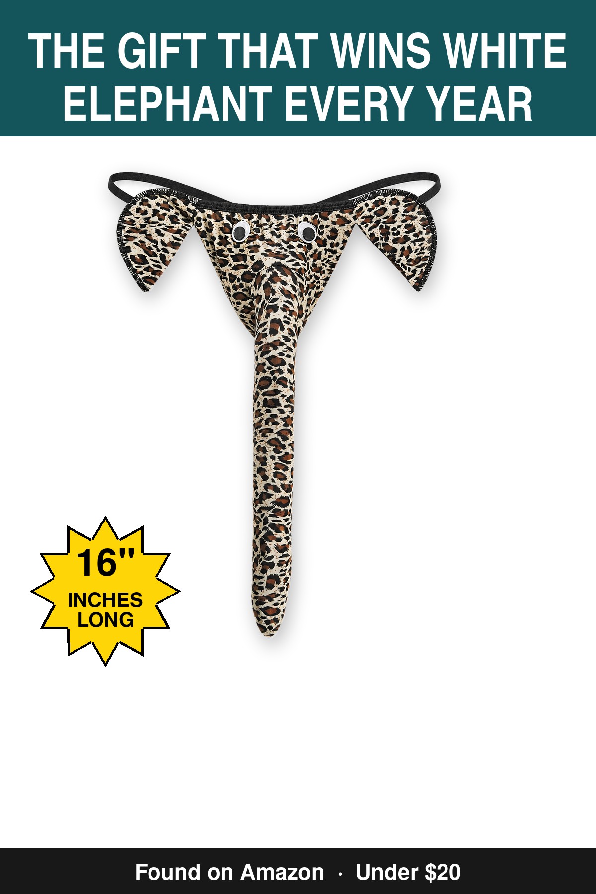 The Gift That Wins White Elephant Every Year - novelty elephant underwear gag gift, 16 inches long